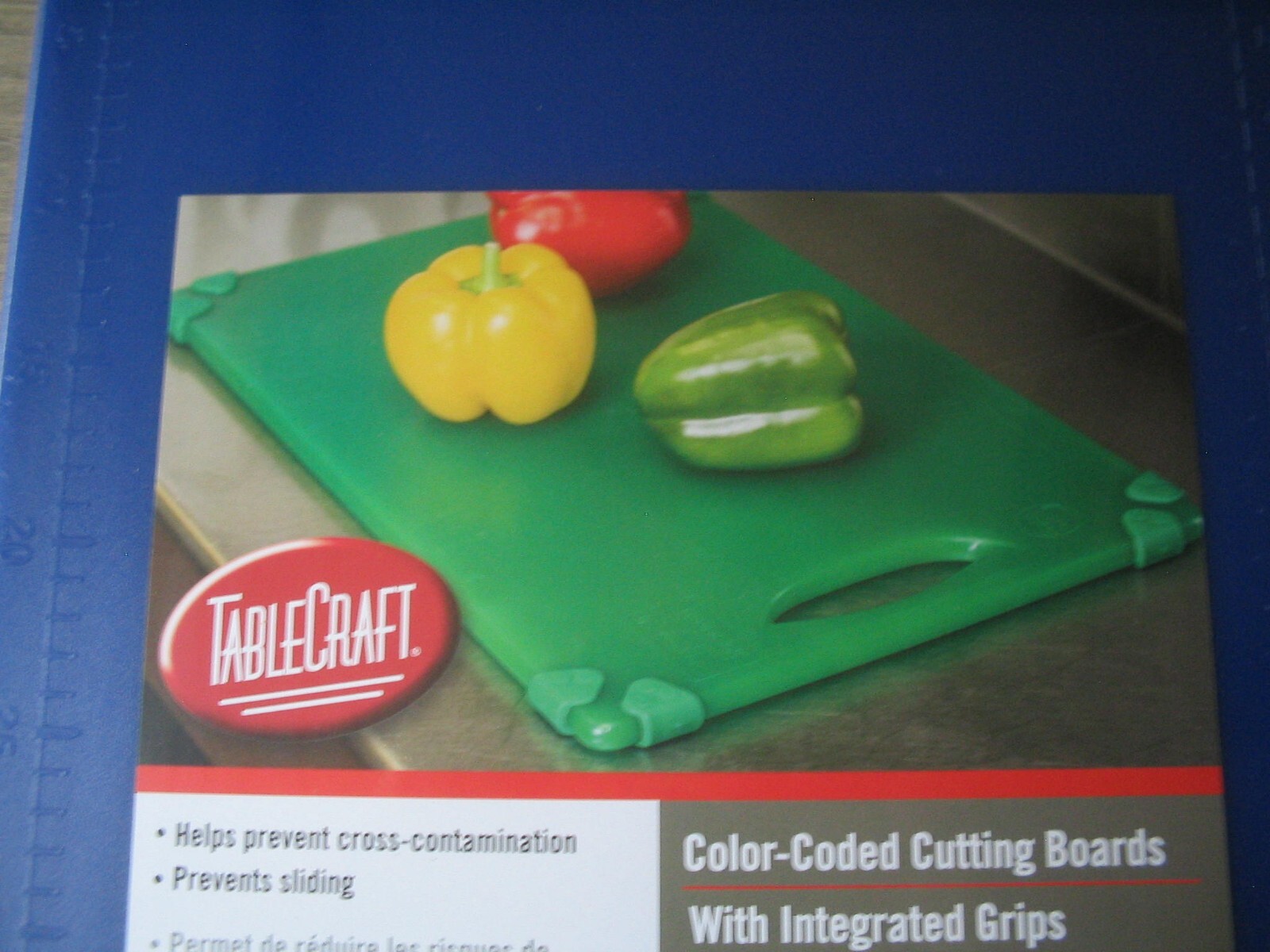 TableCraft Cutting Board "Grippy" 15" x 20" x 1/2" Color Coded Blue with Grips gallery