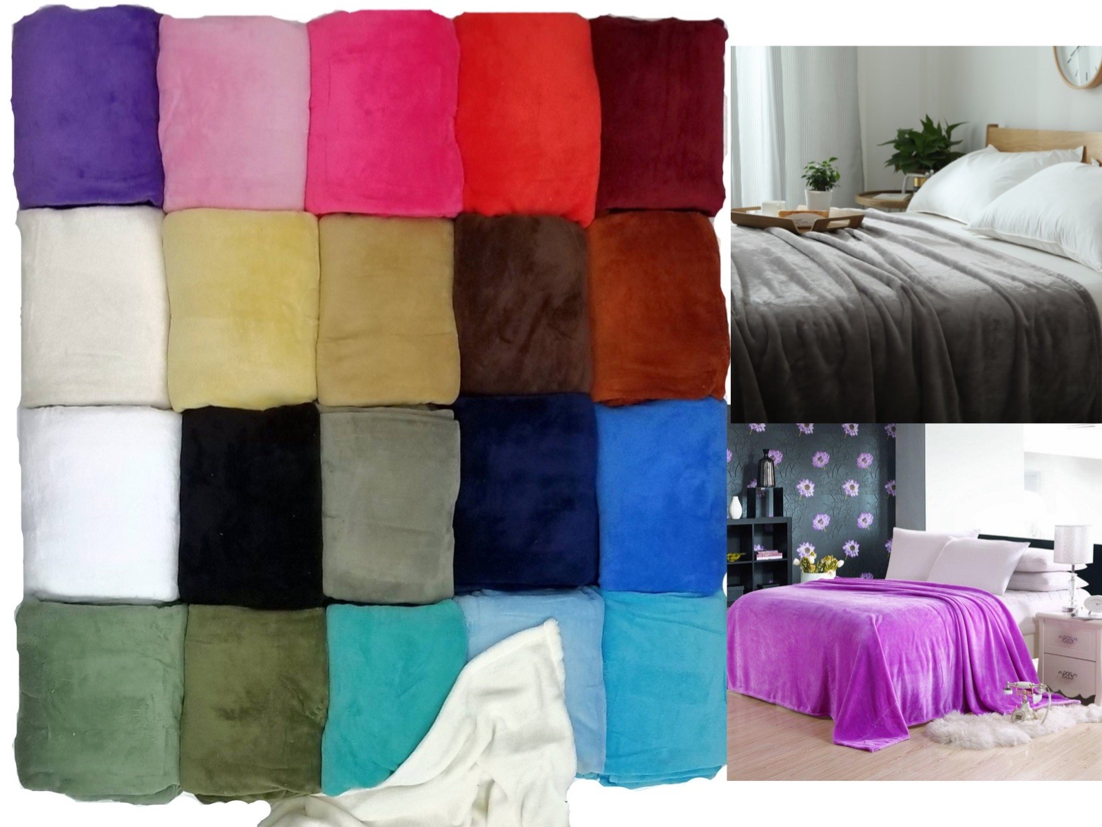 Sumptuous Light Winter Blanket Soft Throw 20 Solid Colors All Bed Sizes New!!! gallery