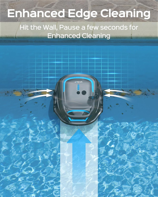 Cordless Robotic Pool Cleaner Vacuum Above Ground Flat Pools 1100 Sq Ft gallery