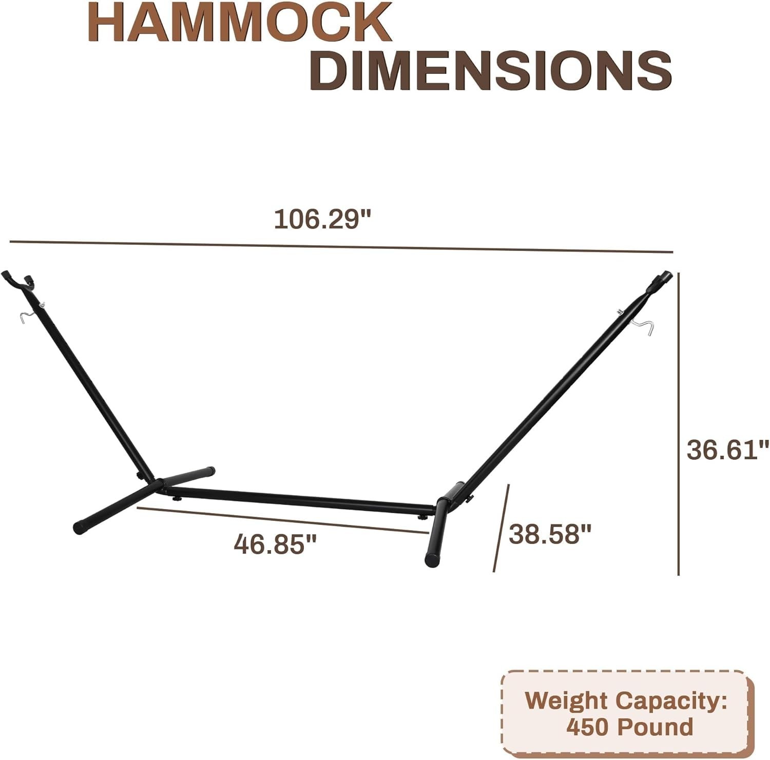 Hammock Stand Adjustable Steel 9-Foot Heavy Duty 450 lb Capacity gallery