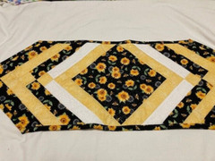 Spring,Summer, Fall “Bees and Sunflowers “Quilted Table Runner 13in x36 in