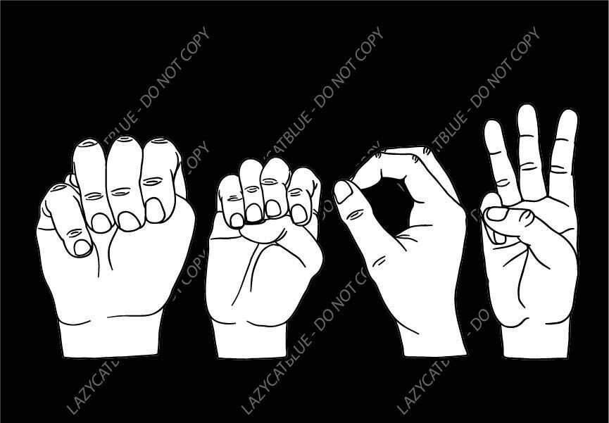 MEOW Sign Language Decal Sticker Printed Die Cut Cat Kitty ASL Love Life Kitten gallery