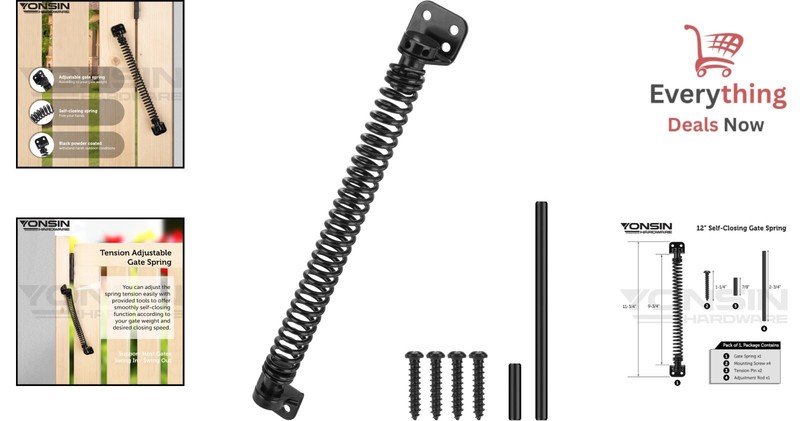 11.5" Self Closing Gate Spring Heavy Duty Automatic Door Closer Fence Hardware gallery