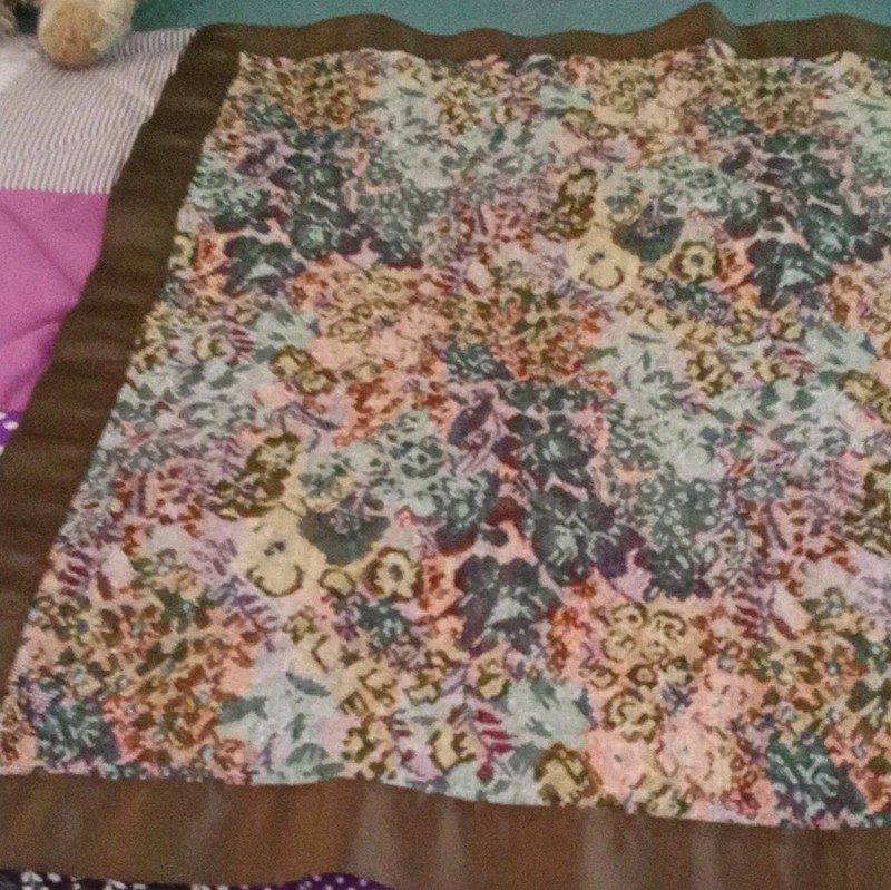 Floral Multicolor Rectangular Pillow/Cushion Top 25"x30" Upholstery, No Closure. gallery