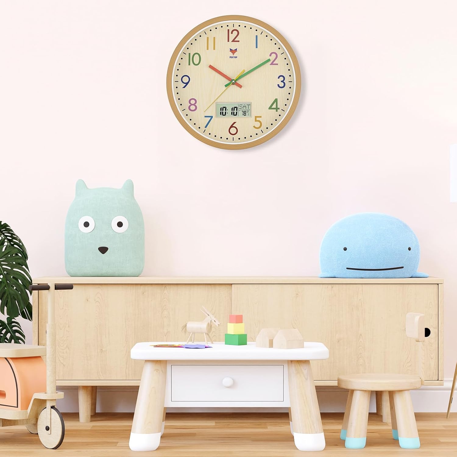 Digital & Analog Kids Wall Clock 12 Inch Silent Non-Ticking Battery Operated gallery