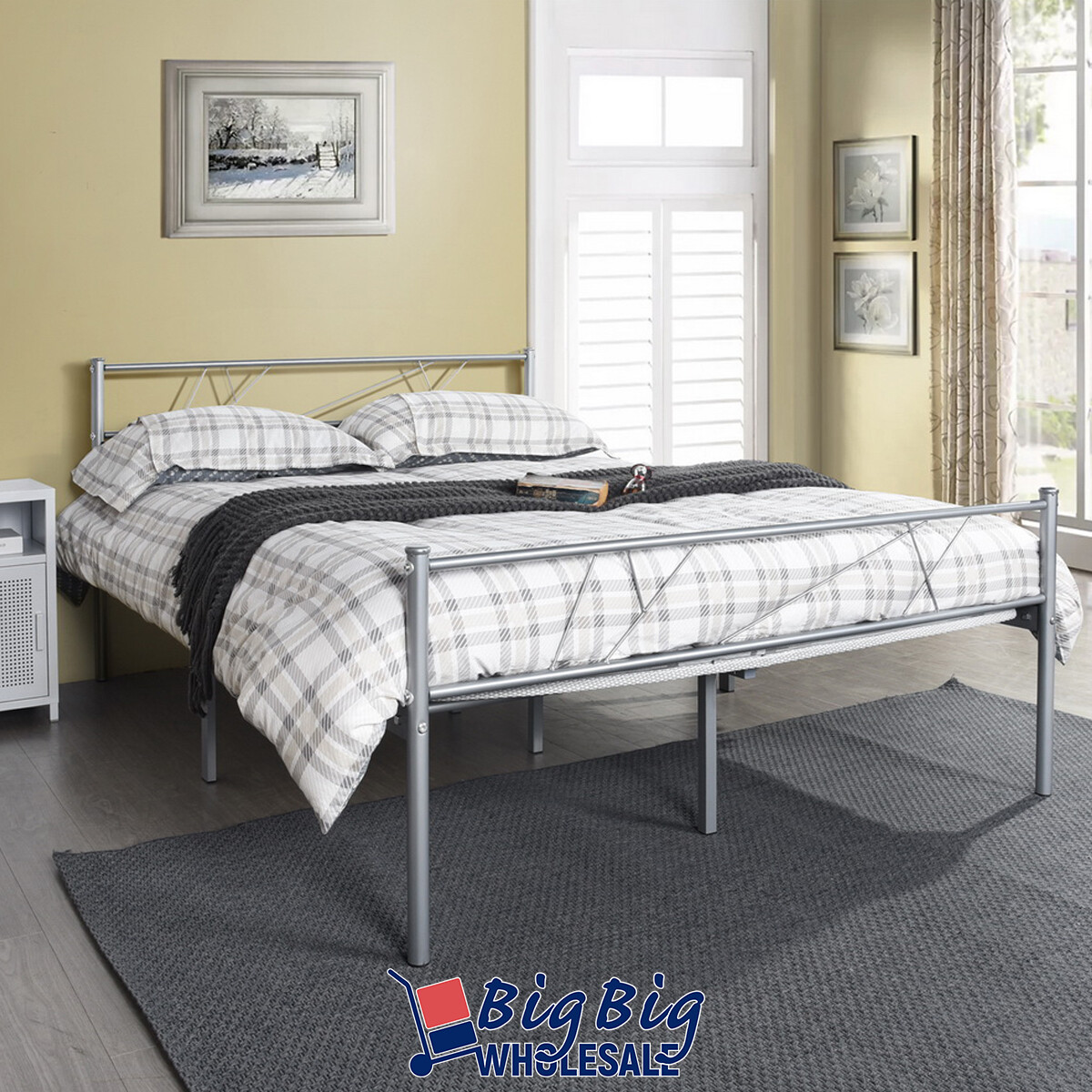 Full Size Metal Bed Frame with Headboard and Footboard/Mattress Foundation Steel gallery