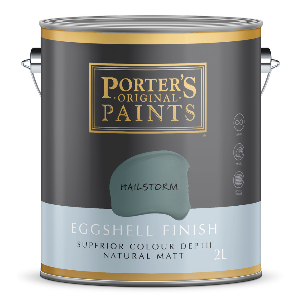 Porter's 2L Hailstorm Eggshell Finish Broadwall Washable Paint