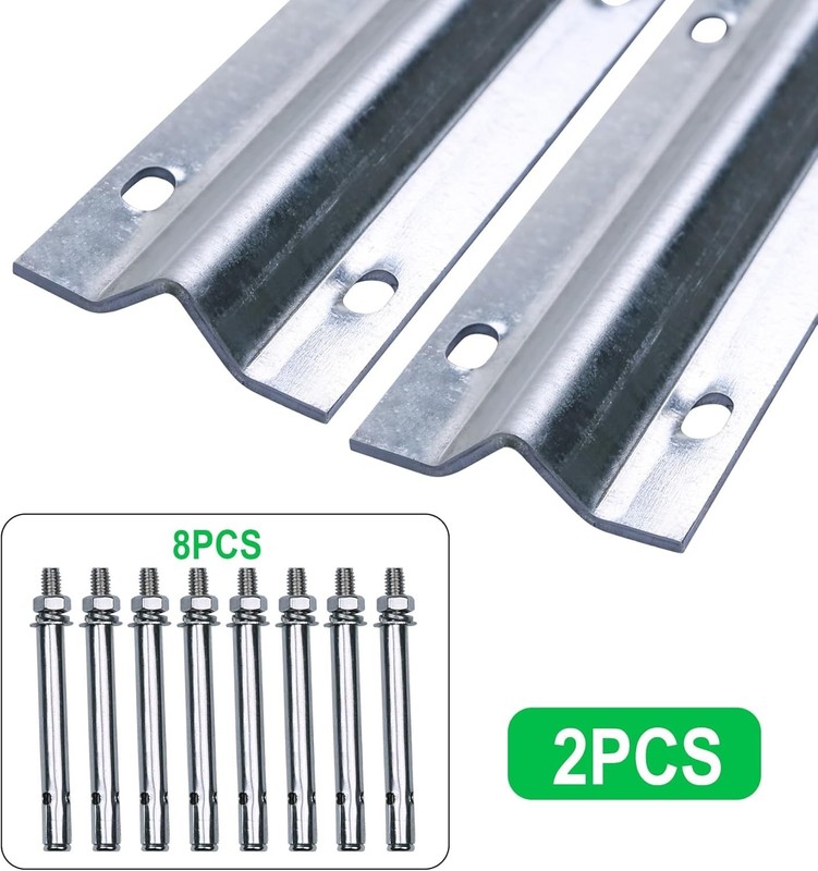 6FT Galvanized Inverted V Track Kit–2Pcs 3FT Slide Gate Tracks with Mounting Har gallery