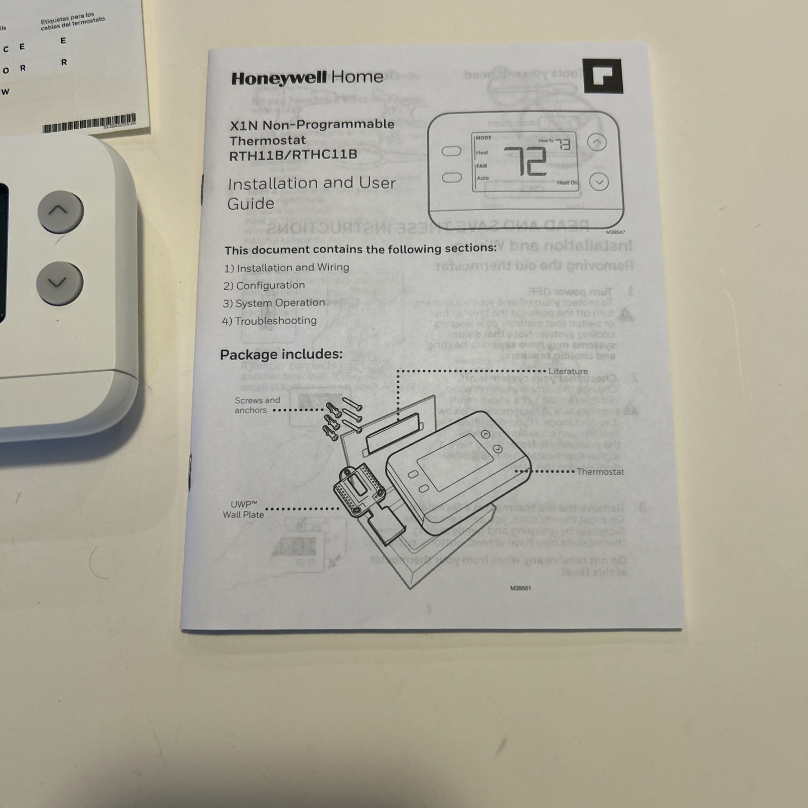 Honeywell X1N Non-Programmable Thermostat, Single-Stage, 1-Heat/1-Cool RTH11B RE gallery