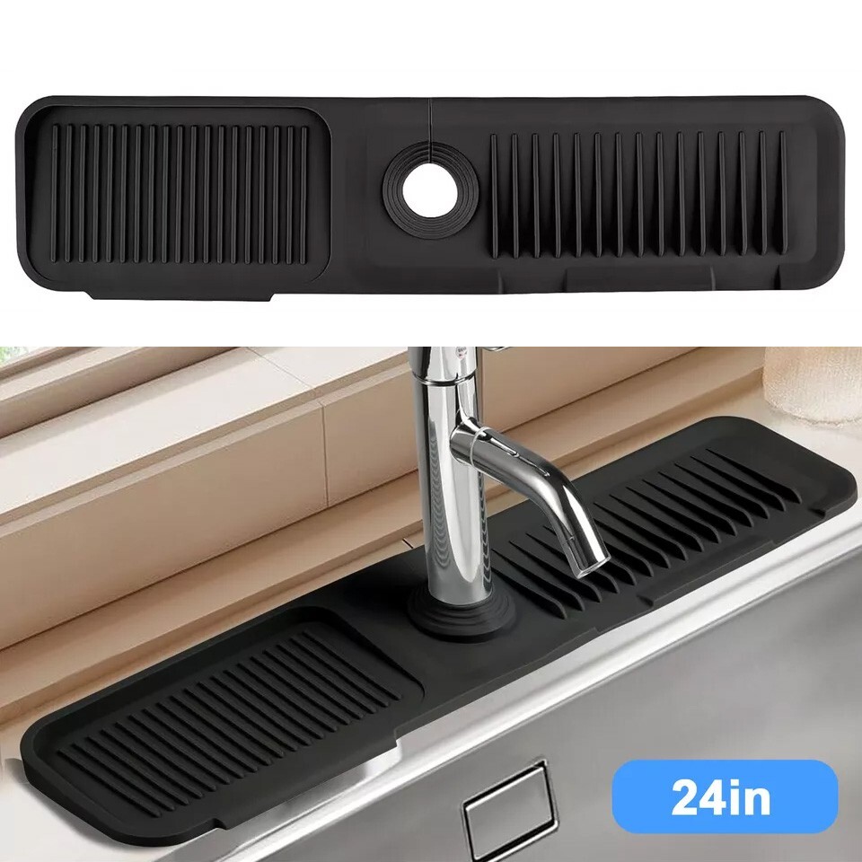 Kitchen Faucet Sinks Splash Guard Silicone Drain Pad Water Catcher Tray Slip Mat gallery