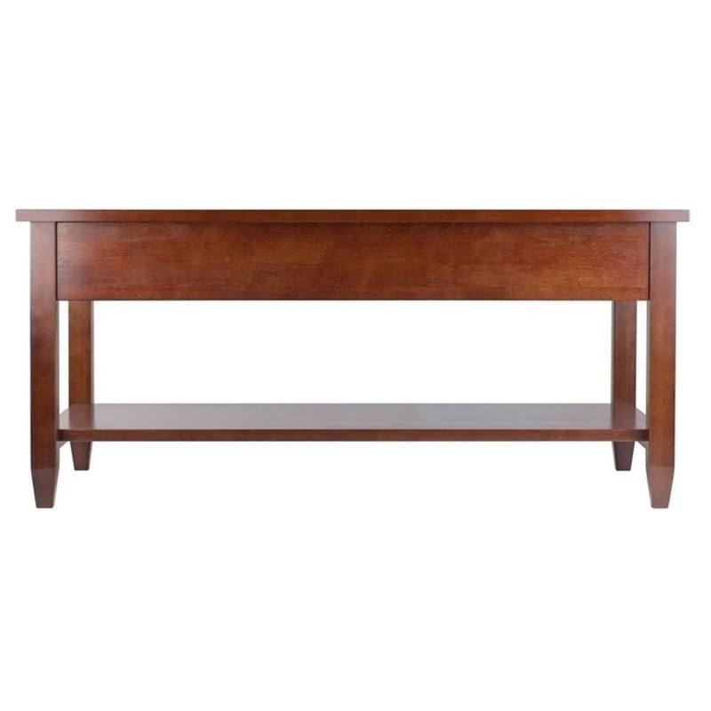 Pemberly Row Transitional Solid Wood Coffee Table with Tapered Leg in Walnut gallery