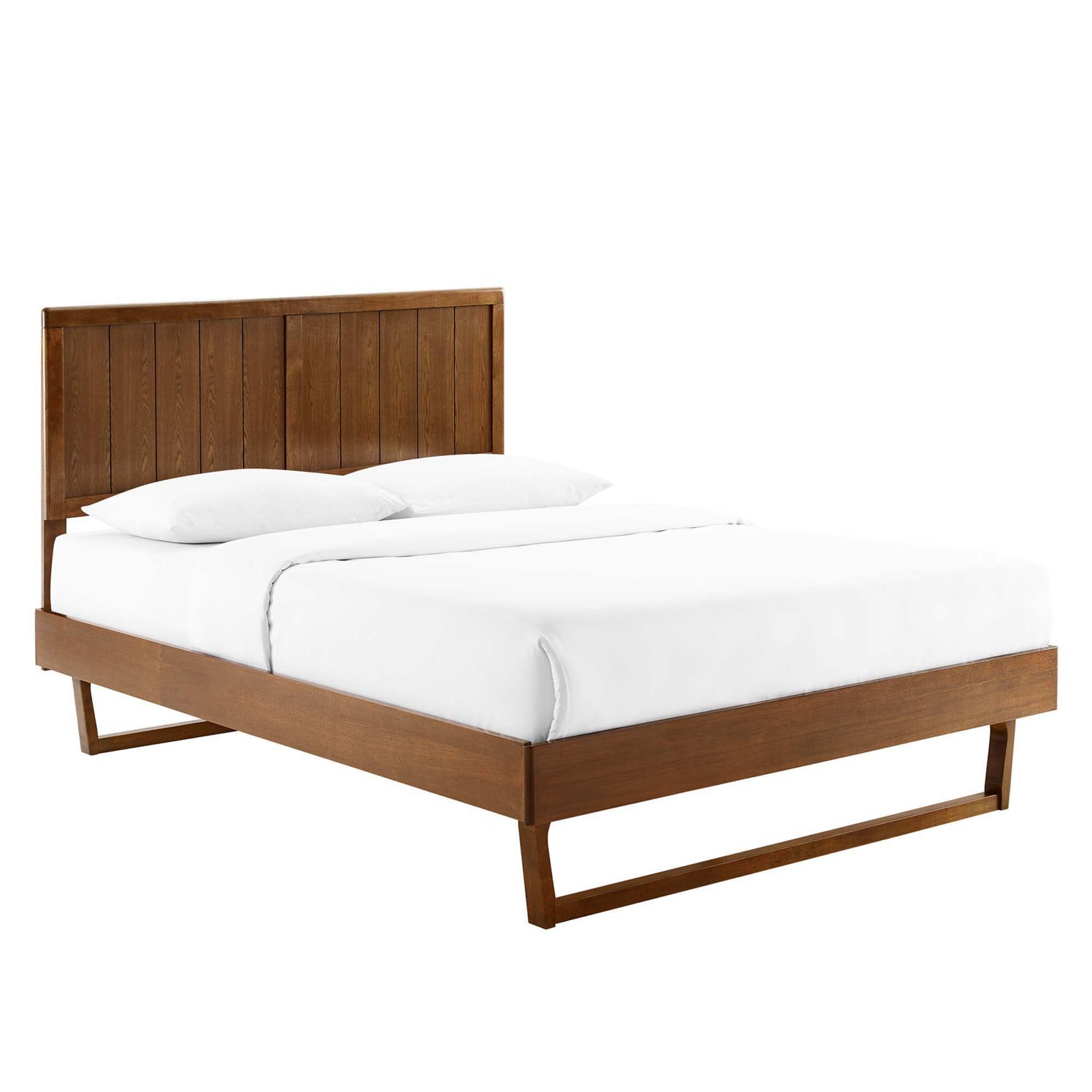 Alana Wood Platform Bed With Angular Frame gallery