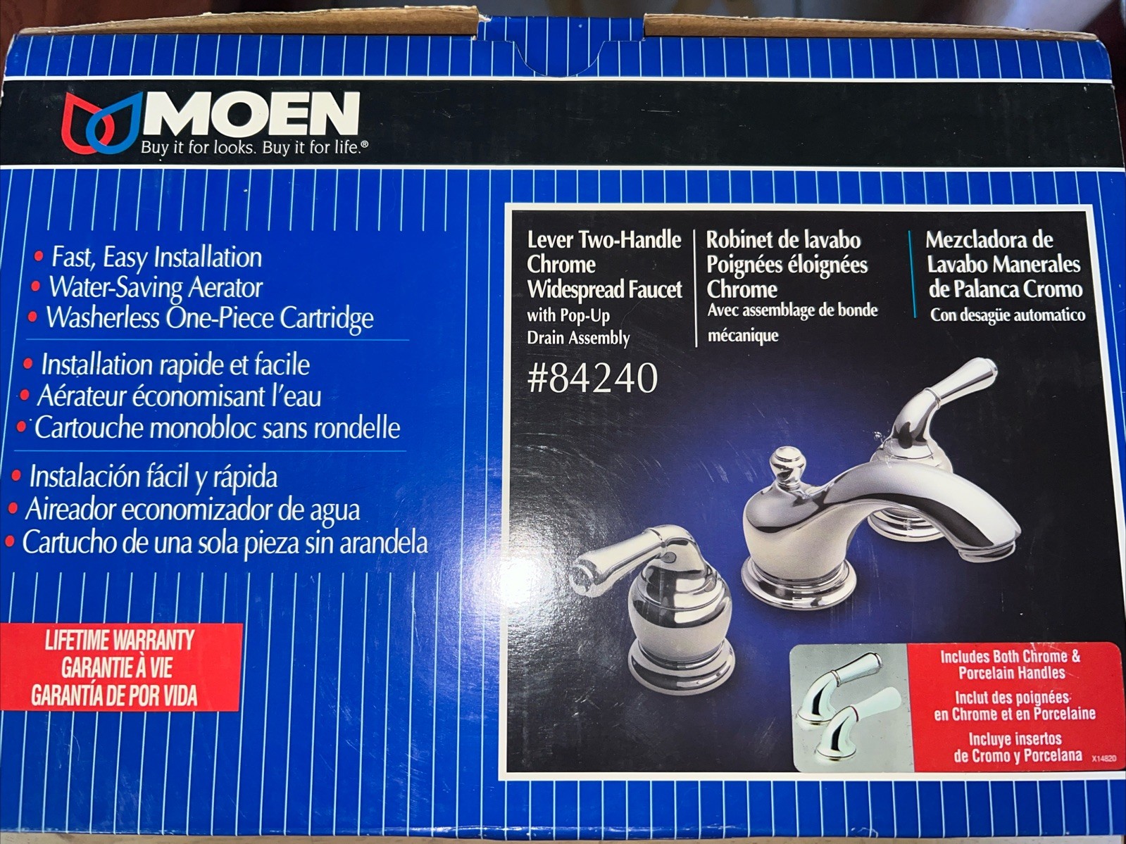 Moen # 84240 Both Chrome And Porcelain Handle New In Box gallery