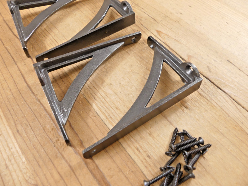 4 Cast Iron ANGLE Brackets Braces Shelf Bracket Corbels Shelf Small 4 1/2" X 3 gallery