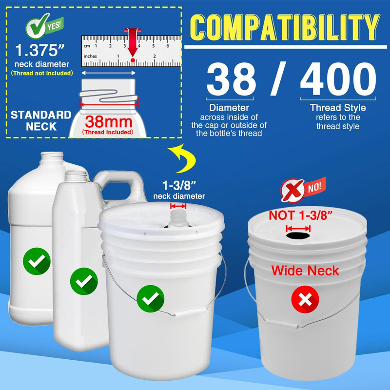 4 Pack 30Cc Pump for Large Gallon Bucket, 5 Gallon Pump Dispenser 38-400, Cap In gallery