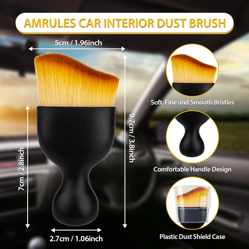 2PCS Car Interior Detailing Brush Soft Dusting Cleaner for Dashboard Air Vent gallery