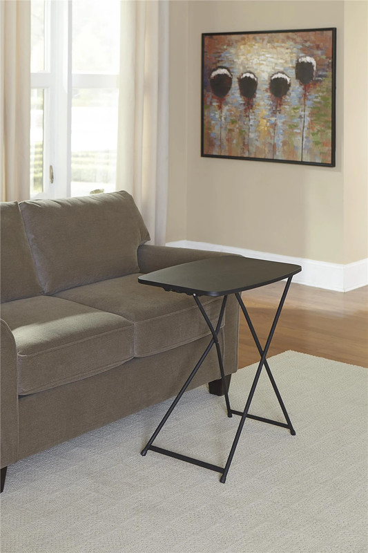 26" Adjustable Height Personal Folding Table, Black gallery