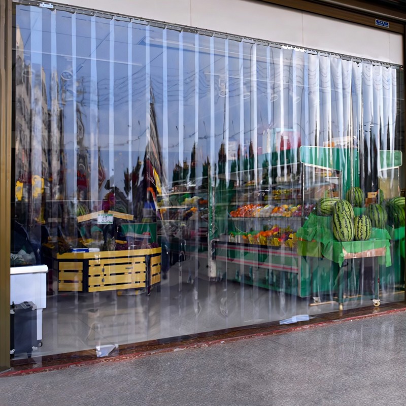 Clear Plastic Strip Curtain Kit PVC Door Curtain Cooler Freezer Strip Door gallery