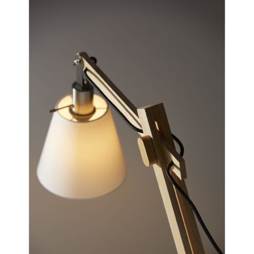 61" Natural Solid Wood Task With White Cotton Shade gallery