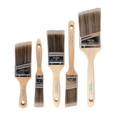 Pro Grade Paint Brushes, 5-Piece Brush Set, Flat & 5pk Soft, Multicolor