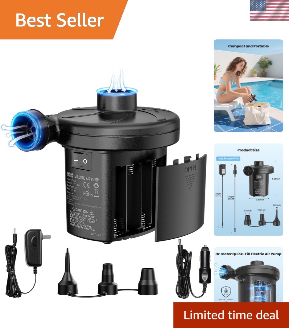 Quick-Fill Portable Electric Pump for Inflatables - Ideal for Travel and Home gallery