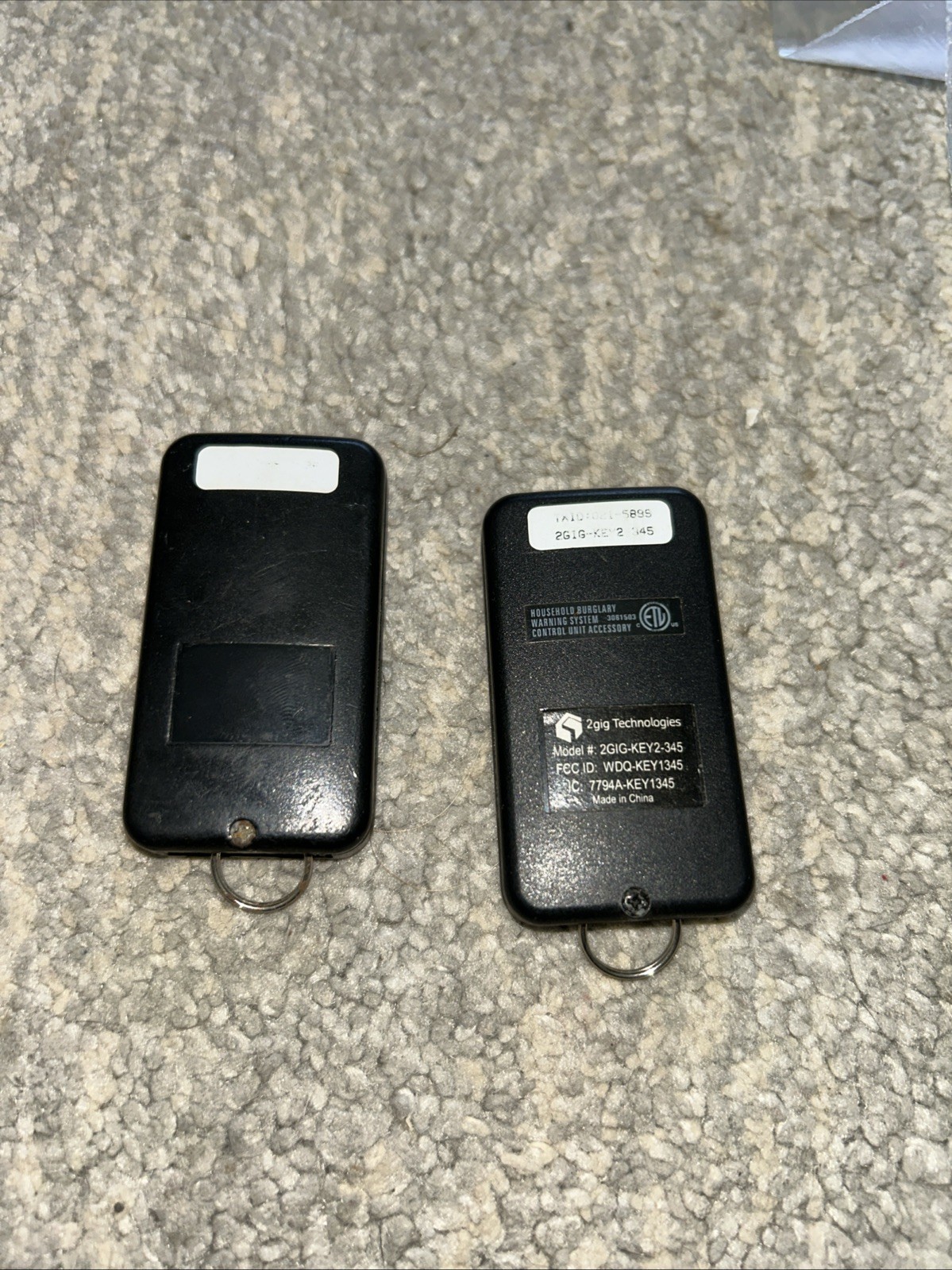 2gig 2GIG-KEY2-345 4 Button Key Ring Remote - Lot of 2 gallery