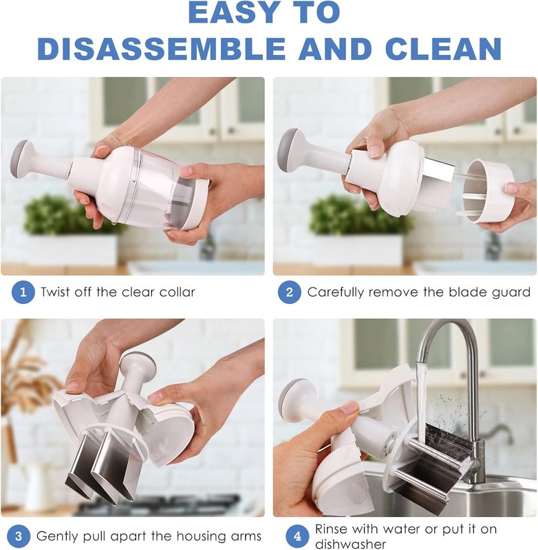 Pampered Chef Push Function Food Chopper - White - #2585 - FAST FREE SHIPPING gallery