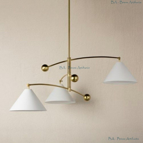 3 Shades Brass Sputnik Chandelier Decorative Pendant Fixture For Home interior gallery