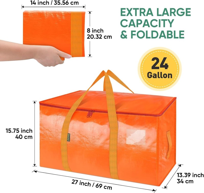 2-Pack Oversized Waterproof Moving Bags with Reinforced Handles - 100lb Capacity gallery
