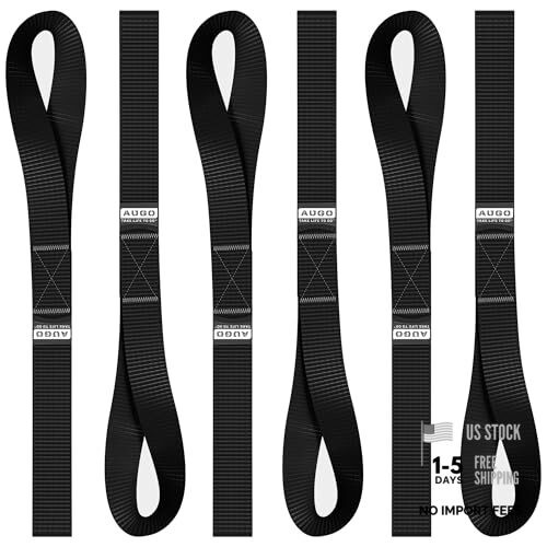 Soft Loop Tie Down Straps - 1,500 Load Capacity & 4,500 Lbs 12 Inch Black gallery