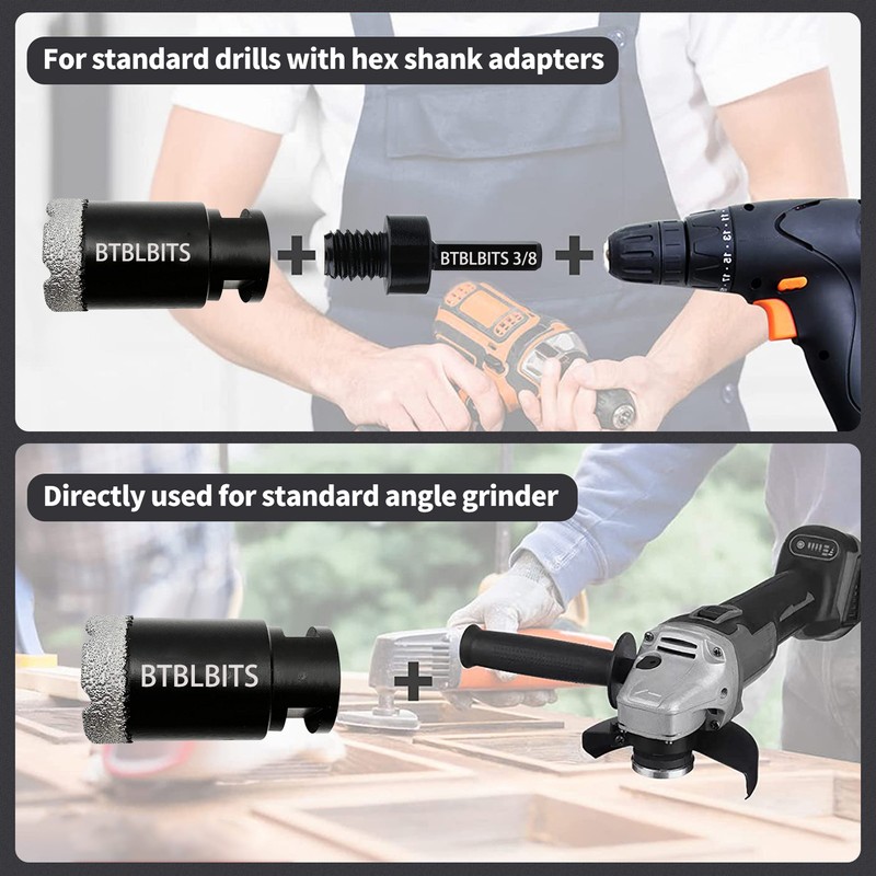 1-3/8" 35mm Diamond Core Drill Bit Hole Saw Set for Drilling Tile Ceramic Marble gallery