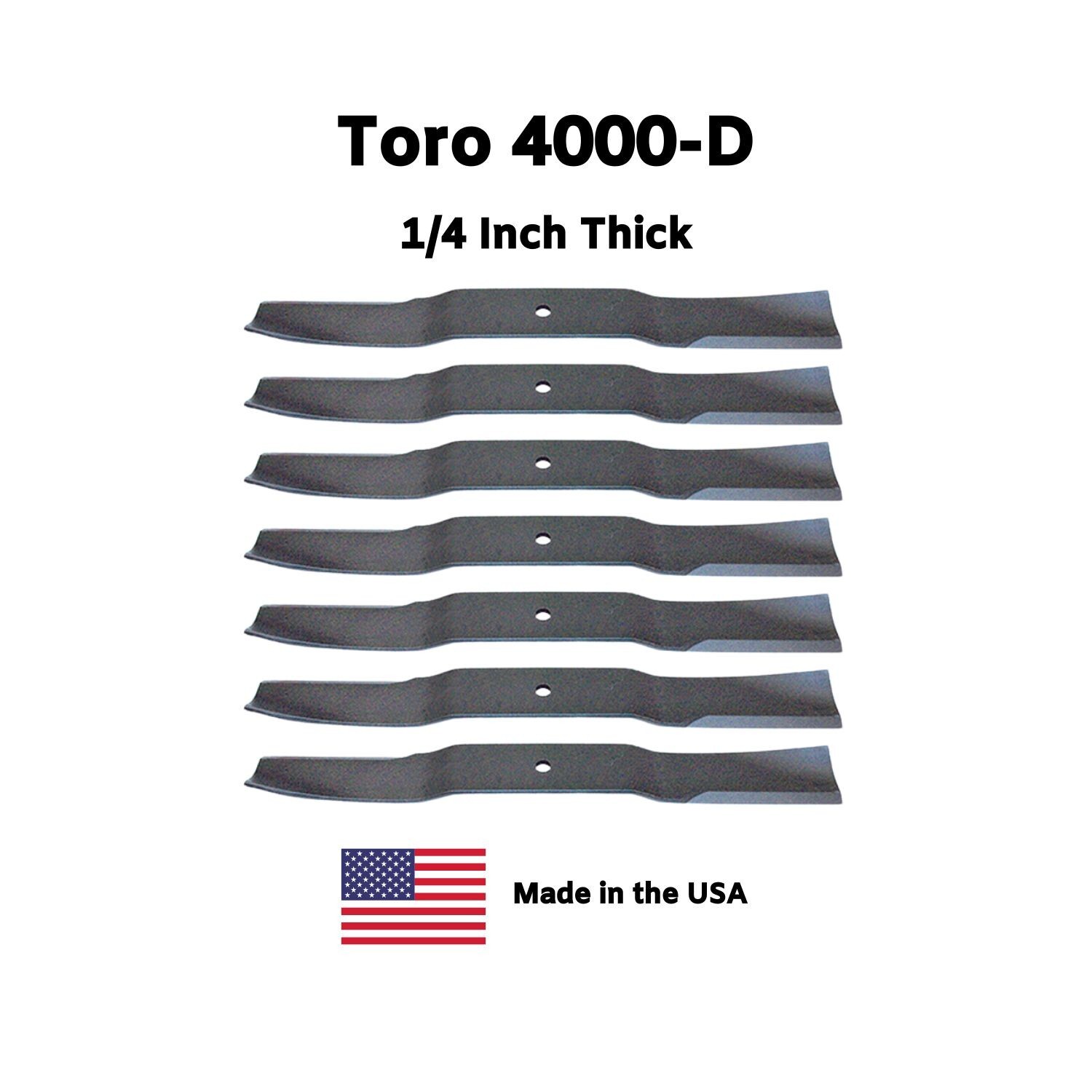 7-Blade Set Toro Groundsmaster 4000-D P/N 92-5608-03 Made in the USA 1/4" Thick gallery
