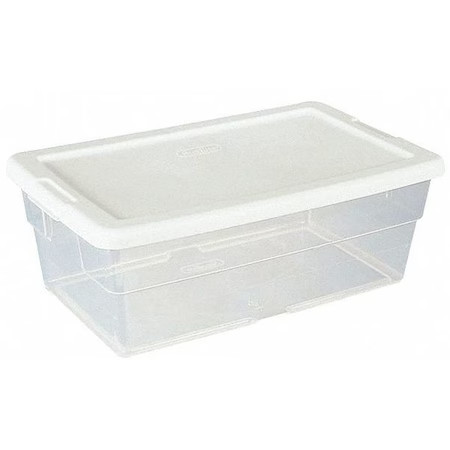 Sterilite 42428018 Stackable Storage Tote W/ Lid, 1.5 Gal, 13-5/8 In L X 8-1/4