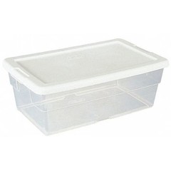 Sterilite 42428018 Stackable Storage Tote W/ Lid, 1.5 Gal, 13-5/8 In L X 8-1/4