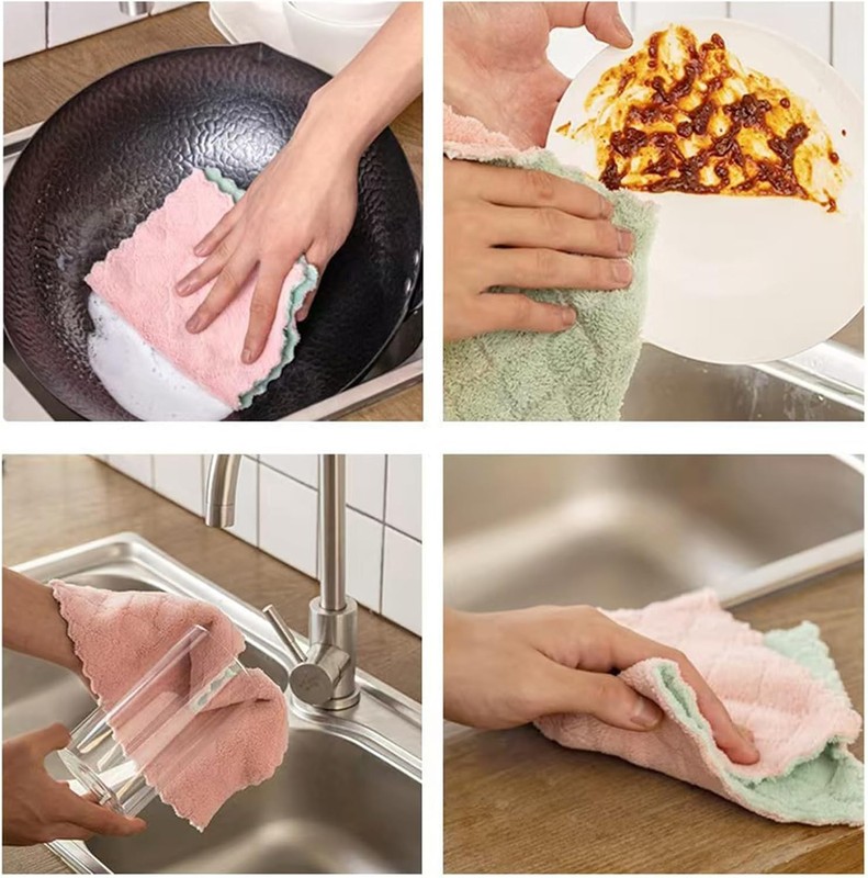 24 Pack Kitchen Dish Cloths Towels, Super Soft and Absorbent Multicolor... gallery