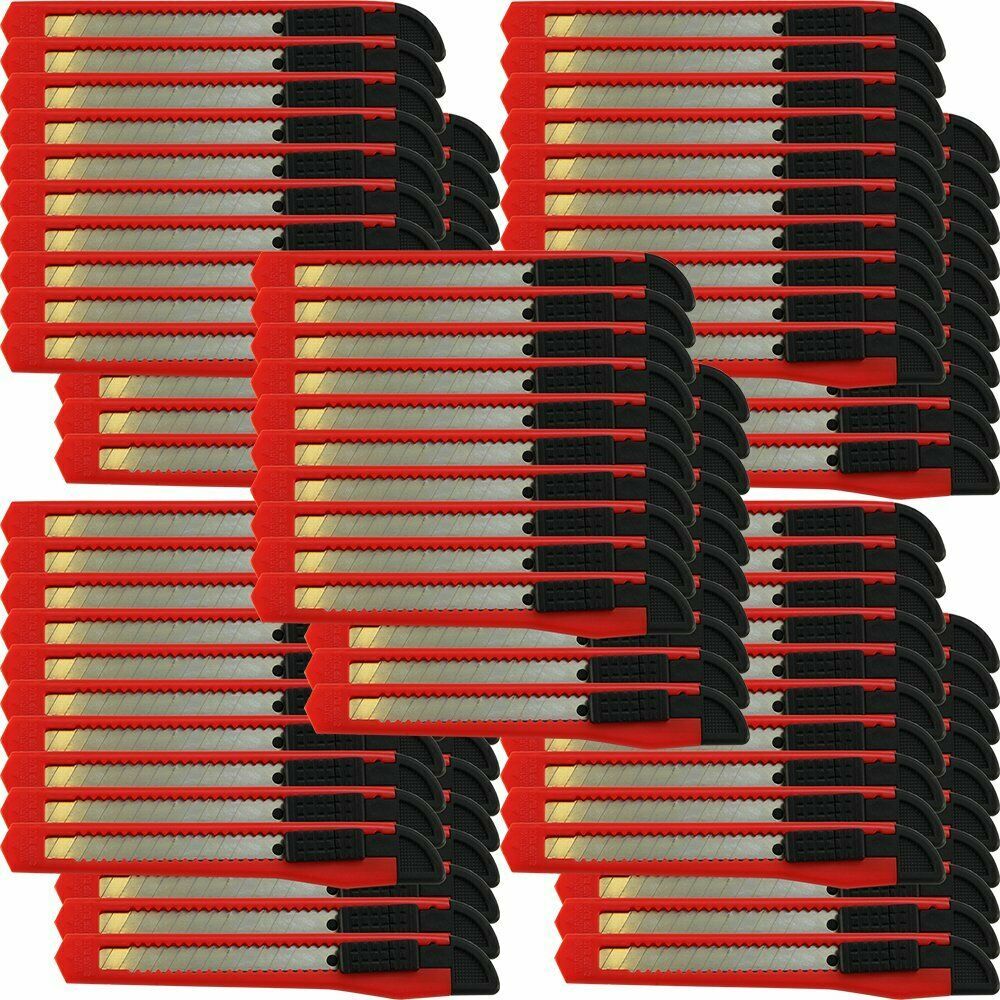 100 Bulk Small Red & Green Utility Knife Box Cutters Snap Off Blade 9MM Blade gallery