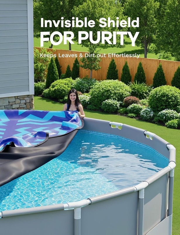 POOLHACKER 21 ft Round Winter Pool Cover for Above Ground Pool Extra Thick 420D gallery