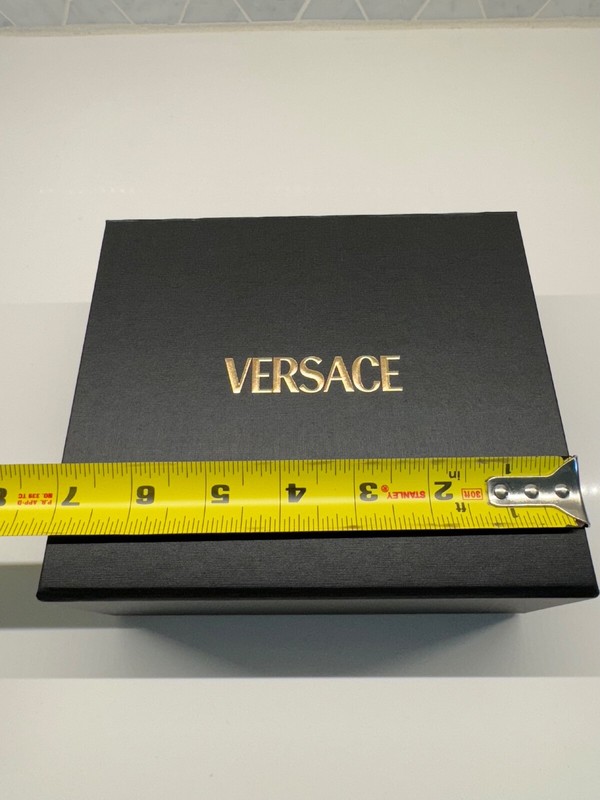 Versace 6”x7”x3” Small Empty Black GIFT BOX Logo for Bag Sturdy For Small Item gallery
