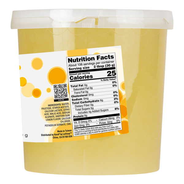 Tea Zone Lemon Popping Pearls/Bursting/Popping Boba (B2064, 7 lbs) for Boba Tea gallery