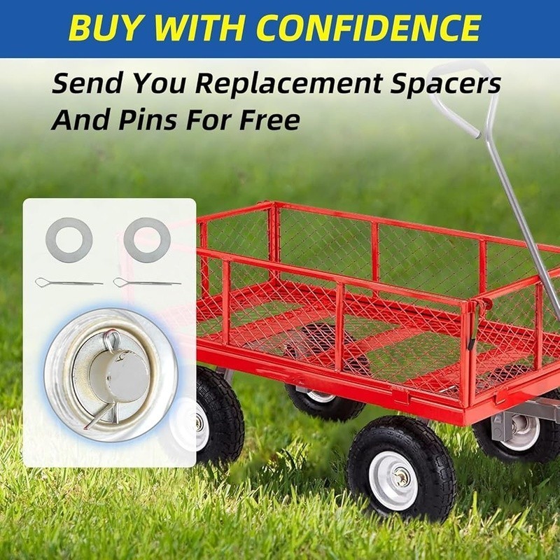 10 Inch Solid Tire 4 Pack Puncture Proof Airless Wheel Garden Cart Trolley New gallery
