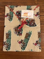 NWT Moda Reusable Cotton Bread Bag Cowboy Western Kitchen Decor Cotton Blend