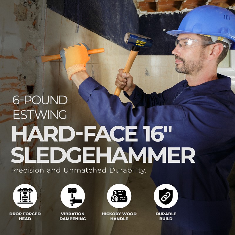 Estwing 4 Pound Head Hard Face Stake Sledge Hammer with 16 Inch Hickory Handle gallery