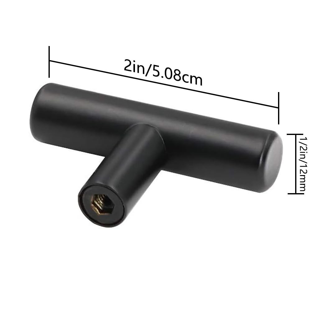 Black Cabinet Handles 10 PCS 2 Inch 5cm Modern Simple Style Drawer Pulls gallery