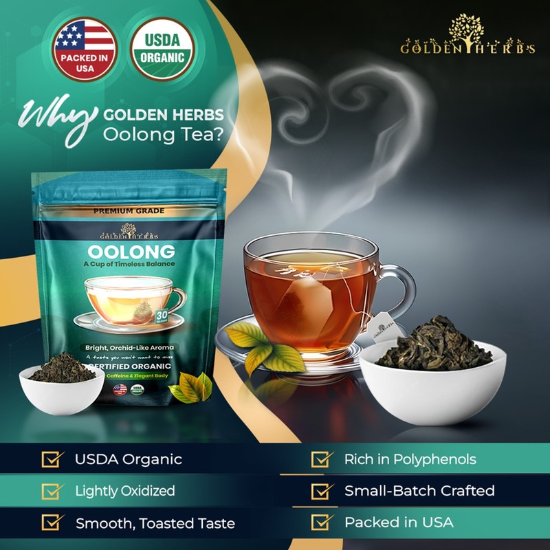 Golden Herbs Japanese Oolong Tea Lightly Oxidized for Smooth Flavor & Aromatic gallery