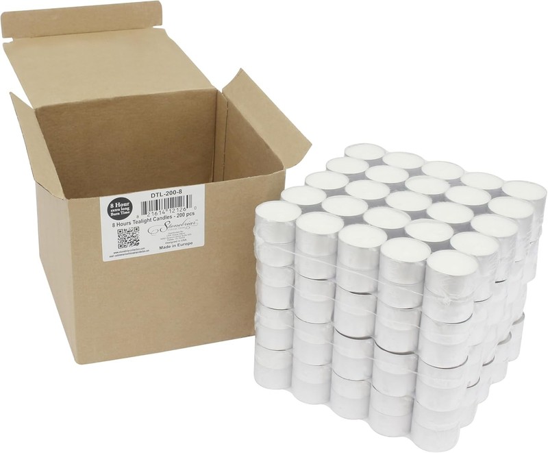 Stonebriar 100 Pack Unscented 8 Hour Extended Burn Time Tea 100 Pack, White gallery