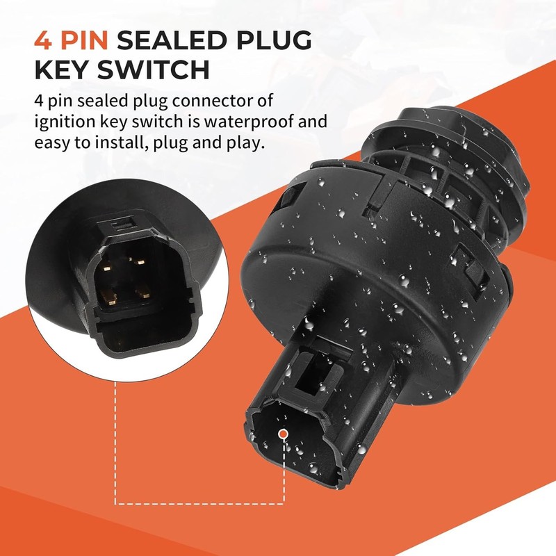 M MATI Ignition Key Switch 3 3 Position 4 Pin Sealed (20x18.7mm), hbd-336 gallery