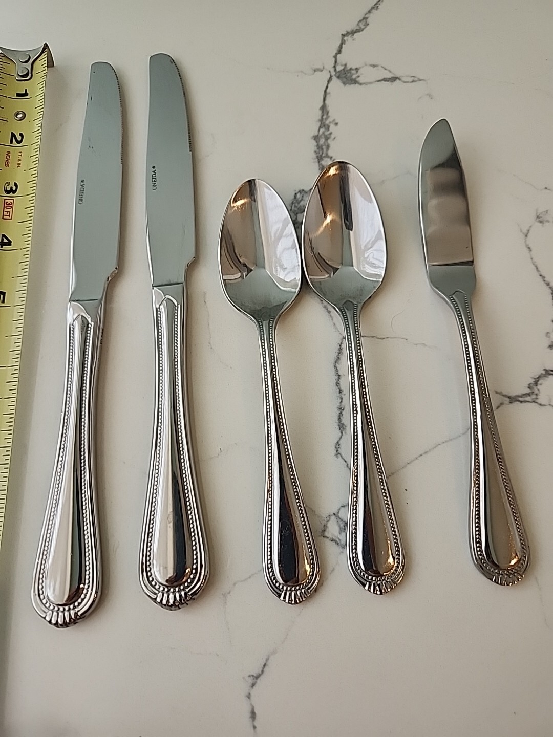5 Piece Oneida Stainless Steel Countess Beaded Flatware Misc. Pieces Lot Of 5 gallery