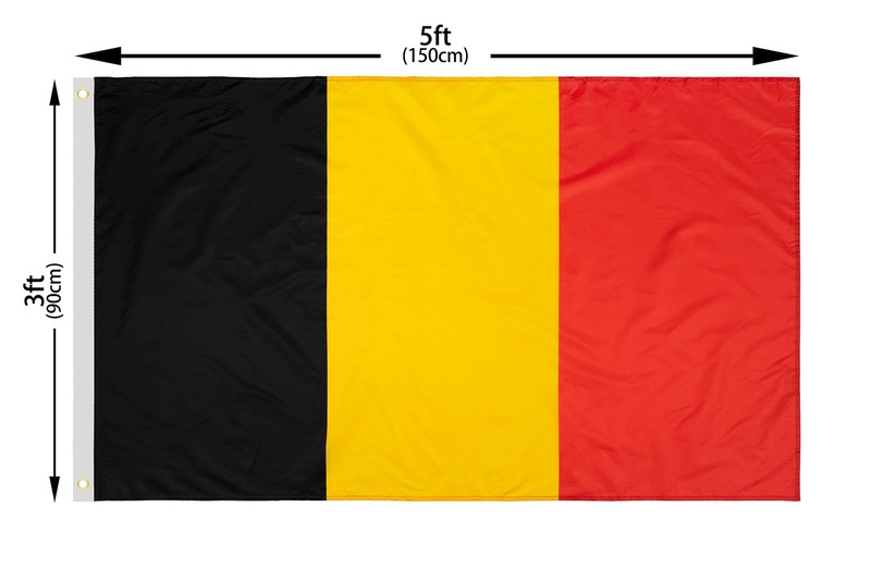 DANF Belgium Flag 3x5 Ft Thick Polyester, Fade Resistant, Brass Grommets, Canvas gallery
