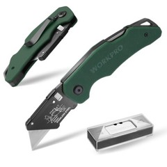 WORKPRO Folding Utility Knife G10 Handle w/Stainless Steel Head 0PC SK5 Blades