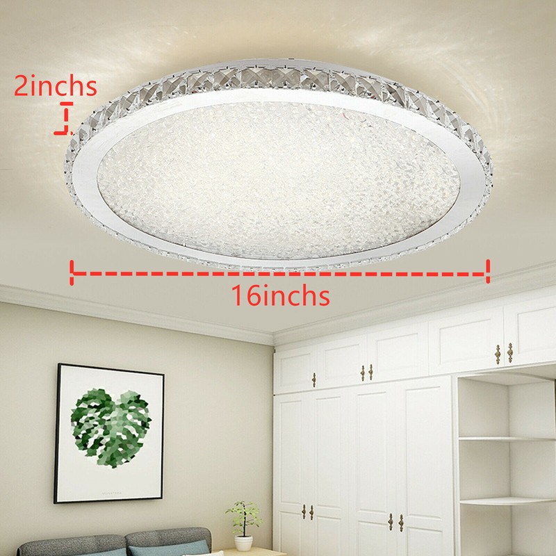 Modern Crystal LED Ceiling Light Fixture Pendant Lamp Flush Mount Chandelier 30W gallery